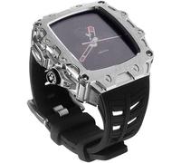 JZWCHQ Case de montre en alliage + groupe de montre en silicone , pour SE 8/7/6/4 45 mm 44 mm, Kit de remplacement de sangle de montre à cadre en métal de style RM pour hommes