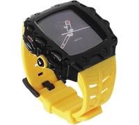 JZWCHQ Case de montre en alliage + groupe de montre en silicone , pour SE 8/7/6/4 45 mm 44 mm, Kit de remplacement de sangle de montre à cadre en métal de style RM pour hommes
