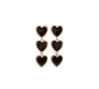 JZWCHQ Chaîne bohème émail amour long rouge noir en forme de cœur boucles d'oreilles bijoux femme