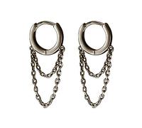 JZWCHQ Chaîne de gland goudron de boucles d'oreilles en peluche pour femmes 925 Sterling Silver Huggie Helix Cartilage Tragus Daith Piercing Cuff Minimaliste Fashion Punk Punk Bijouts