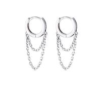 JZWCHQ Chaîne de gland goudron de boucles d'oreilles en peluche pour femmes 925 Sterling Silver Huggie Helix Cartilage Tragus Daith Piercing Cuff Minimaliste Fashion Punk Punk Bijouts