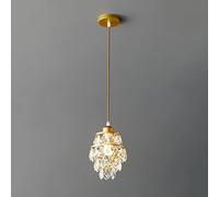 JZWCHQ Chaner, Idyllic Crystal Pendant Light 1-Light Metal Chaner Chambre Moderne Éclairage réglable Aliminable Nordic Home Room Halway Halway Plafond Lamping D Black (Noir, A) (D A)