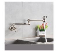 JZWCHQ Chrome Nickel Black Pot Pot Remplissage Tap Robinet de Cuisine Murale Fauce de Cuisine Simple Single Trou Single Rotation Spout Pliant (Or C-Brushed)