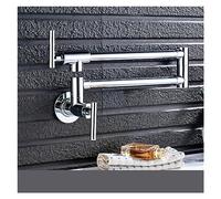 JZWCHQ Chrome Nickel Black Pot Pot Remplissage Tap Robinet de Cuisine Murale Fauce de Cuisine Simple Single Trou Single Rotation Spout Pliant (Or C-Brushed)