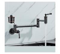 JZWCHQ Chrome Nickel Black Pot Pot Remplissage Tap Robinet de Cuisine Murale Fauce de Cuisine Simple Single Trou Single Rotation Spout Pliant (Or C-Brushed)