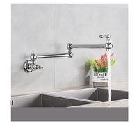 JZWCHQ Chrome Nickel Black Pot Pot Remplissage Tap Robinet de Cuisine Murale Fauce de Cuisine Simple Single Trou Single Rotation Spout Pliant (Or C-Brushed)
