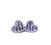 JZWCHQ Coeur en Forme de Diamant étalon Boucles d'oreille réelles Boucles d'oreilles de Mariage de Bijoux pour Femmes Cadeaux de fête de mariée