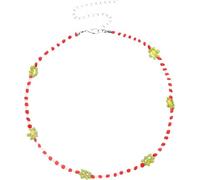 JZWCHQ Collier accessoires en argent sterling perle colorée pour les femmes, coullier de poule Boho Daisy Vintage Collier court, perles arc-en-ciel bijoux