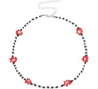 JZWCHQ Collier accessoires en argent sterling perle colorée pour les femmes, coullier de poule Boho Daisy Vintage Collier court, perles arc-en-ciel bijoux