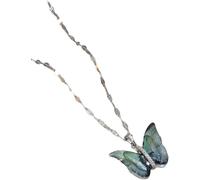 JZWCHQ Collier accessoires papillon pour femmes, colliers de clavicule pendentif gradient en argent sterling, collier de cou, bleu rose