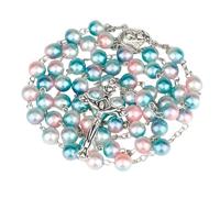 JZWCHQ Collier chapelet religieux accessoire pour femmes, pendentif croix chrétienne marie jésus, chaînes de perles longues de 8MM, perles