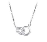 JZWCHQ Collier Collier à boucle à deux anneaux 925 argent sterling pour dames Clicule Chaîne de mode Bijoux Collier Confession Confession Chaîne cadeau Longueur 15,7 pouces Collier pour femmes