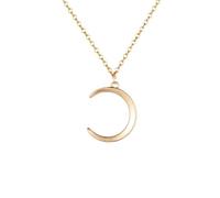JZWCHQ Collier court avec pendentif lune plate lisse pour femmes bijoux fabriqués en Chine, Gold
