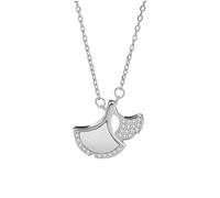 JZWCHQ Collier de bijoux Collier de feuilles de ginkgo trois vies chanceux pendentif Rose Femmes Clicule Chaîne Femmes Pendant
