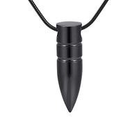 JZWCHQ Collier de Cenizas Pendre de balle noire pour cendres Capsule de balle en acier inoxydable Crémation cendres Urn Pendant KeepSake-Black_10pcs_necklace