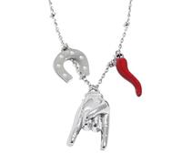 JZWCHQ Collier de charme de plage rempli de 14K en or pour hommes et femmes, palmier rouge chilli charmes collier pendentif, collier de coquille de cowboy, charme de plage d'été frais, bleu