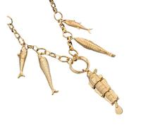 JZWCHQ Collier de charme de plage rempli de 14K en or pour hommes et femmes, palmier rouge chilli charmes collier pendentif, collier de coquille de cowboy, charme de plage d'été frais, bleu