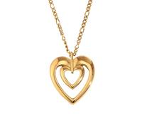 JZWCHQ Collier de Coeur Mignon élégant pour Filles, Tour de Cou Pendant Coeur géométrique Punk - Collier de Coeur Or Vintage, Collier de médaillon en Or pour Femmes, Cadeaux d'anniversaire Saint