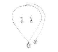 JZWCHQ Collier de mariée de mode et boucle d'oreille Set Chain de dos en cristal à gland pour les mariages et occasions spéciales Elegant dames bijoux avec une belle fabrication