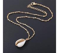 JZWCHQ Collier de mode enveloppé de coquille pour les femmes pendentif coquille de bouche avec collier de chaîne de garniture double 178