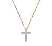 JZWCHQ Collier de pendentif croisé Moissanite pour femmes 100% 925 argent sterling 0,1ct 3 mm D Color Diamond Colliers