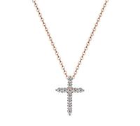 JZWCHQ Collier de pendentif croisé Moissanite pour femmes 100% 925 argent sterling 0,1ct 3 mm D Color Diamond Colliers