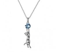 JZWCHQ Collier de pendentif en cristal bleu chaton Chaînes de femmes BIJOUTURES FINE MAISONS EN CHINE