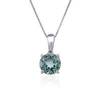 JZWCHQ Collier de pendentif en pierre de pierre bleu naturel pour femmes bijoux 925 STERLING ROUND STAIL PRENDANT