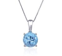 JZWCHQ Collier de pendentif en pierre de pierre bleu naturel pour femmes bijoux 925 STERLING ROUND STAIL PRENDANT