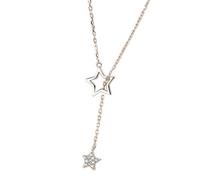 JZWCHQ Collier d'étoile à cinq points exquis chaîne de clavicules suspendus en zircon brillant pour fille