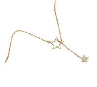 JZWCHQ Collier d'étoile à cinq points exquis chaîne de clavicules suspendus en zircon brillant pour fille