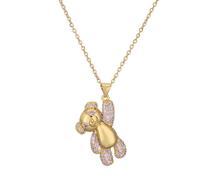 JZWCHQ Collier d'ours pour Femmes, Pendentif d'ours Joyeux, Collier d'ours gommeux, Charme Ours de zircone cubique, Collier de Panda pour Filles, Collier à Griffe d'ours pour