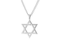JZWCHQ Collier étoile de David pour Femmes et Hommes, Pendentif étoile de David en Argent Sterling 925, chaîne hexagramme Double Couche, Collier étoile juive pour Femmes, Collier étoile de David pour