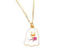 JZWCHQ Collier fantôme pour Les Femmes et Les Hommes, Un Joli Collier fantôme de Dessin animé, Un Collier de Pendentif fantôme de la Citrouille de Skull drôle, Un Collier de Bande fantôme, Un Collier