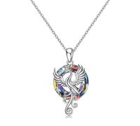 JZWCHQ Collier Fashion Firebird Crystal Pendant Collier Phoenix Wings Pendant Fait de verre coloré pour les femmes Gift d'anniversaire exquis 212