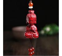 JZWCHQ Collier Guanyin Laughing Bouddha Collier de Richesse Protection Feng Shui Lucky Naturel Cinnabar Cristal Collier Protection Poteau des Esprits Maléfiques Talisman Prospérité Bijou Bouddha