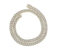 JZWCHQ Collier hip-hop hip-hop de 925 en or sur 925 argent, chaîne de cou cubaine de densément, dynamique, présente pour les pionniers ou les occasions spéciales, cadeaux papa