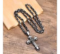 JZWCHQ Collier Hommes pendants Chaîne Femmes Gift Colliers Colliers pour rock punk 5,5 mm 24 pouces Prière mâle