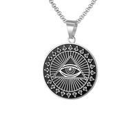 JZWCHQ Collier œil d'Horus en Argent Sterling 925 pour Hommes et Femmes, Collier Punk Rock pour Tous Les Yeux - Collier Unisexe œil de Ra, Pendentif œil d'Horus, Collier Illuminati pour