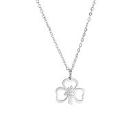 JZWCHQ Collier Minimaliste trèfle à Quatre Feuilles en Argent Sterling 925 pour Femmes et Filles, Pendentif trèfle - Collier trèfle à 4 Feuilles, Collier Alhambra, Collier trèfle Porte-Bonheur pour