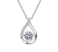 JZWCHQ Collier Moisanite Pendant pour les femmes 1.0ct 6,5 mm 925 Bijoux en argent mariage Sparkling Round Cut Pendant Moisanite Pendant
