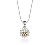 JZWCHQ Collier Moisanite pour les femmes D Color VVS1 Excellent collier pendentif de tournesol rond