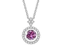 JZWCHQ Collier Moissanite rond 1ct pour femmes, pendentif en diamant couleur D, accessoires