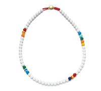 JZWCHQ Collier Pendentif chaîne Hommes Femmes Bijoux Style bohème Colliers de Perles Blanches pour Boho Corde Courte