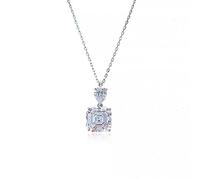 JZWCHQ Collier pendentif de mariage en zircon carré 10 mm 100% 925 Silver Silver Elegant Bride Band Bijoux Gift