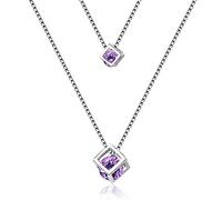 JZWCHQ Collier pendentif en cristal à double couche pour femmes Bijoux de mariage coucheur