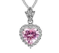 JZWCHQ Collier pendentif en forme de coeur simple pour les femmes Silver 925 bijoux avec banquet d'engagement en cristal en poudre