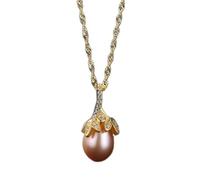 JZWCHQ Collier pendentif en perles de 9 à 10 mm avec chaîne argentée de 40 cm à 3 couleurs bijoux