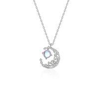 JZWCHQ Collier pendentif étoiles et lune pour femmes Gift d'anniversaire de bijoux en argent Zircon S925