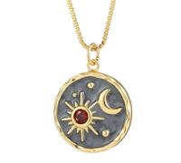 JZWCHQ Collier Pendentif Mauvais œil rempli d'or 14 carats pour Femmes et Hommes, Collier cœur maléfique, Collier Soleil œil Bleu, Pendentif pour Chiens Longs Mignons, Collier Pendentif coloré